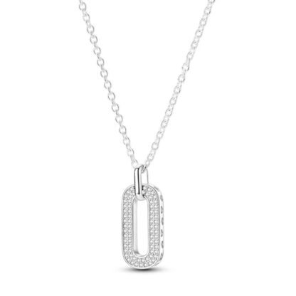 Crystal Geometric Silver Necklace