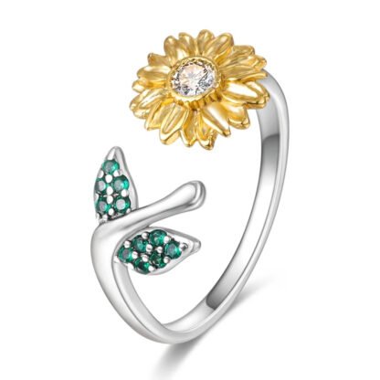 Sunflower Silver Ring