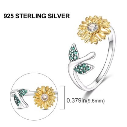 Sunflower Silver Ring - Image 2