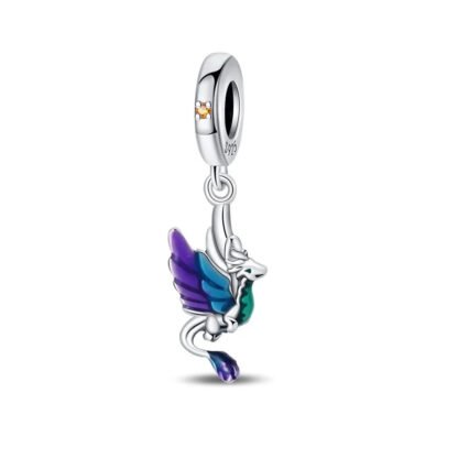 Green Blue Purple Dragon Charm