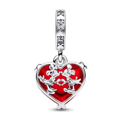 Mickey Minnie Heart Disney Charm