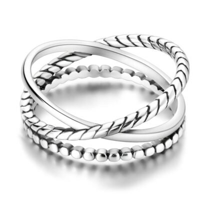 Criss Cross Silver Ring - Image 2