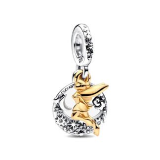 Silver Moon Stars Golden Fairy Tinkerbell Peter Pan Disney Charm