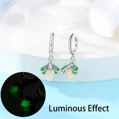 Crystal Bee Silver Hoop Earrings - Image 2