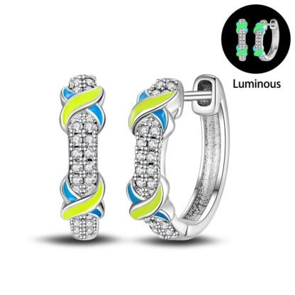 Crystal Silver Hoop Earrings