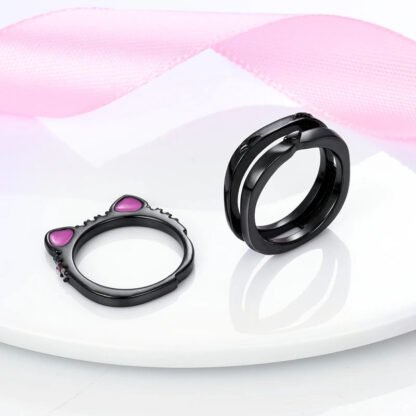 Black Cat Silver Ring - Image 3