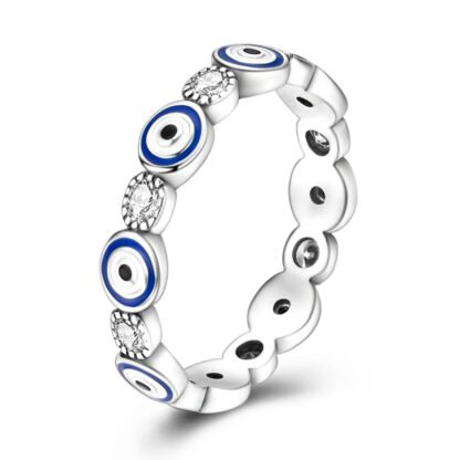 Evil Eye Luck Silver Ring