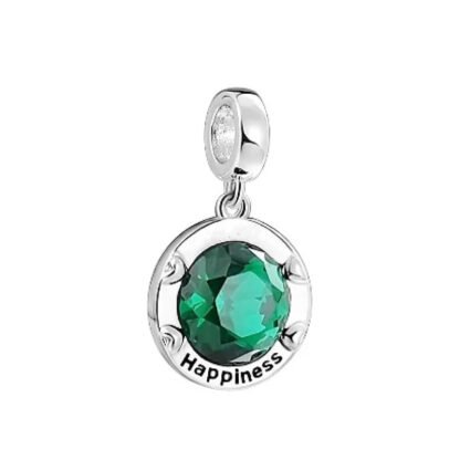 Emerald Green Minimalist Happiness Charm