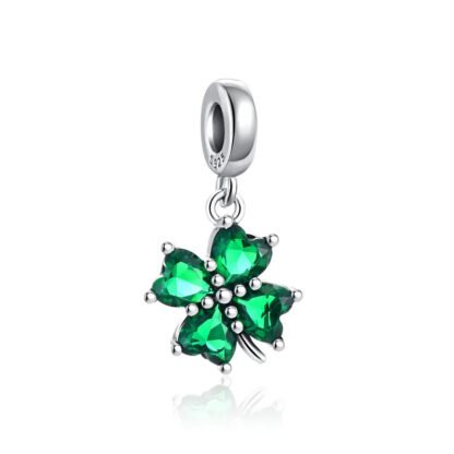 Emerald Green Fancy Lucky Clover Charm