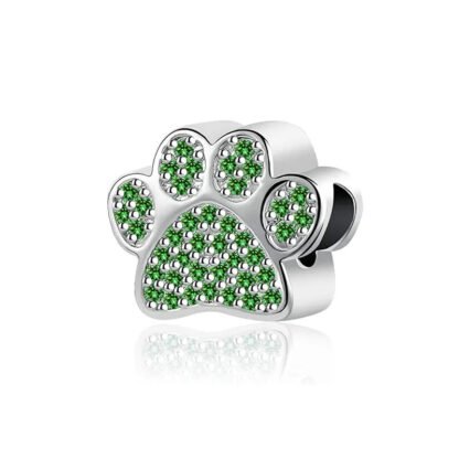 Emerald Green Animal Pet Paw Print Charm