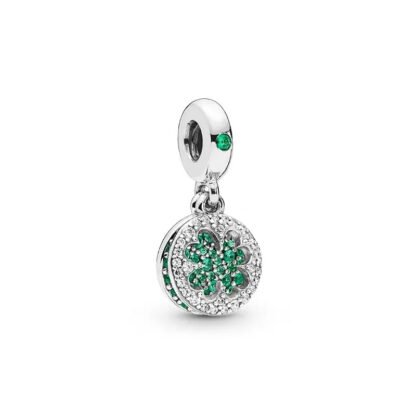 Emerald Green Simple Luck Clover Charm