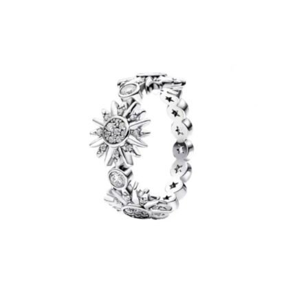 Crystal Sun Silver Ring