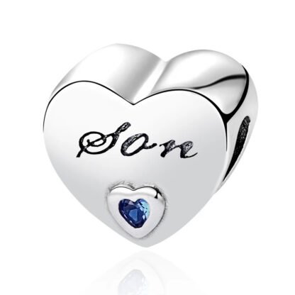 Silver Heart Son Blue Charm