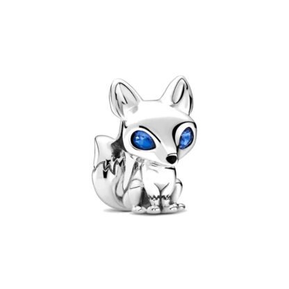 Silver Fox Blue Eyes Charm