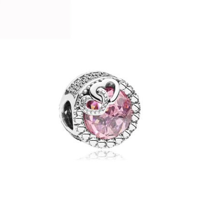 Classy Small Hearts Pink Crystal Charm