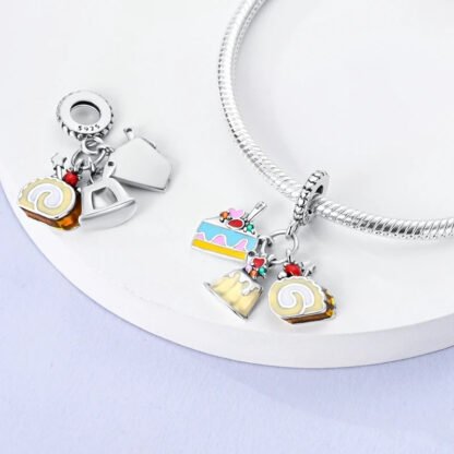 Pretty Dessert Bundle Cake Slice Roll Pudding Charm - Image 2