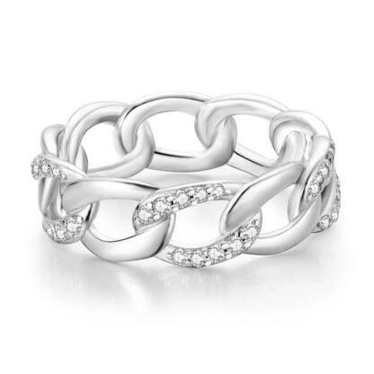 Crystal Link Silver Ring - Image 2