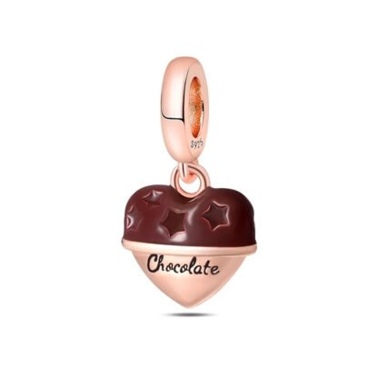 Rose Gold Coat Chocolate Starts Heart Charm