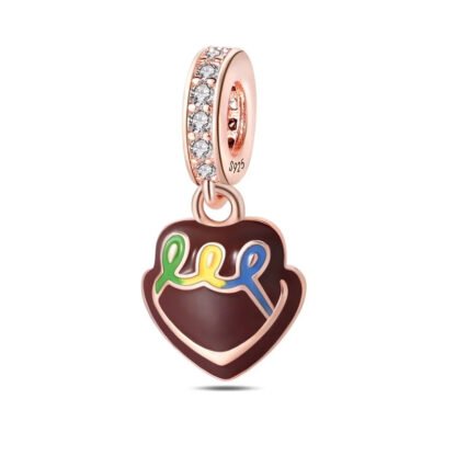 Rose Gold Brown Chocolate Doodles Charm