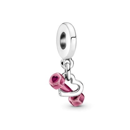 Gym Love Heart Dumbbell Charm