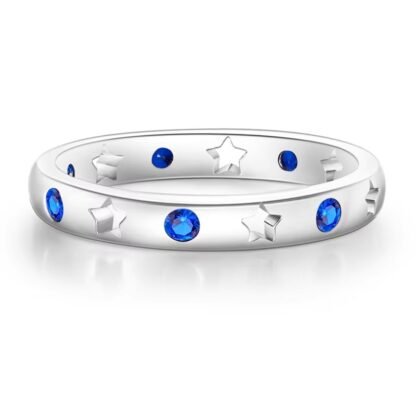 Crystal Hollow Star Silver Ring - Image 2