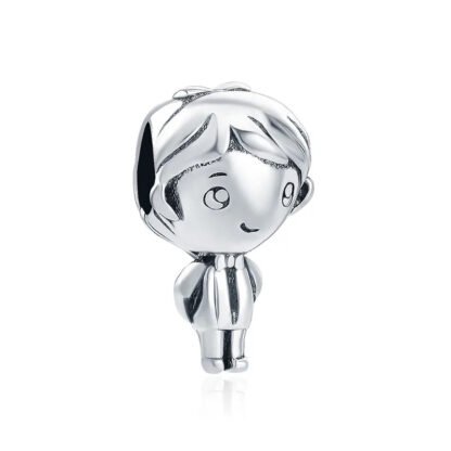 Silver Person Smiling Charm