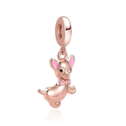 Weird Rose Gold Chihuahua Charm