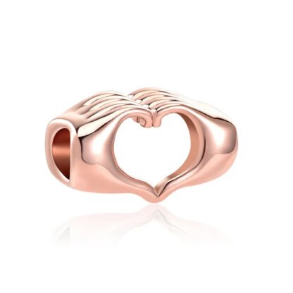 Rose Gold 2 Hands Heart Sign Charm