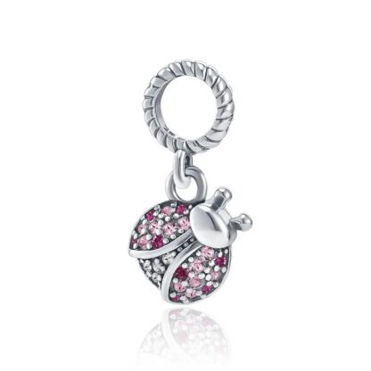 Pink Gems Ladybug Charm