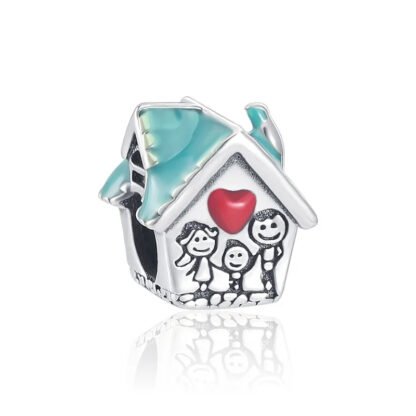 Happy Family Home Teal Roof Charm