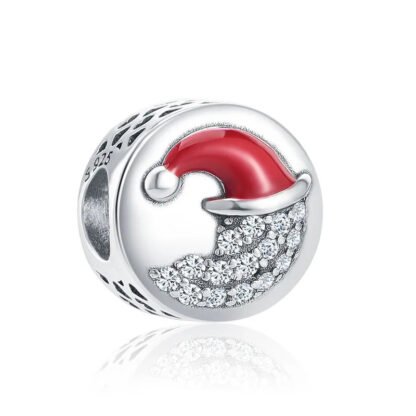 Red Christmas Hat Including Santa's Wig Charm