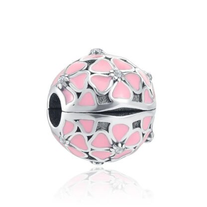 Geometric Pink Flowers Charm