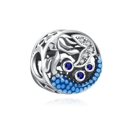 Abstract Ocean Blue Pebbles and Gems Charm