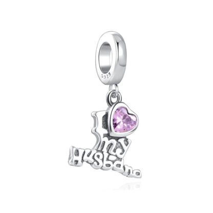 I Love My Husband Pink Heart Charm