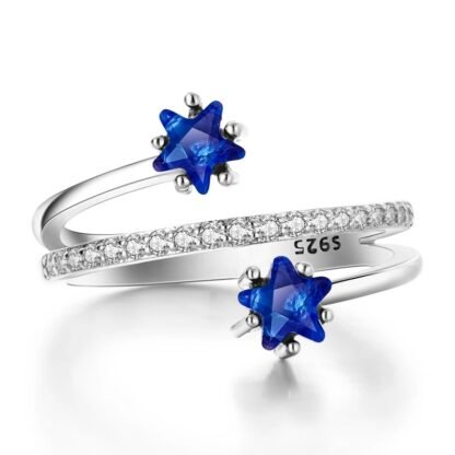 Blue Star Silver Ring - Image 2