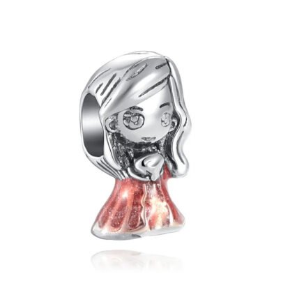 Human Woman Peach Orange Dress Charm