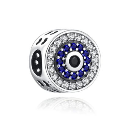 Sleek Wheel Blue Gems Charm