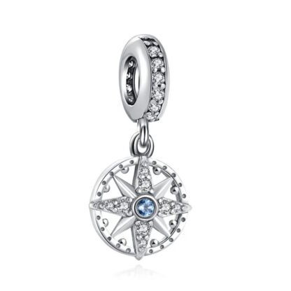 Royal Medallion Blue Gem Compass Charm