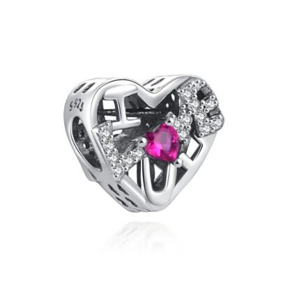 Sturdy Structural Heart Magenta Gem Charm