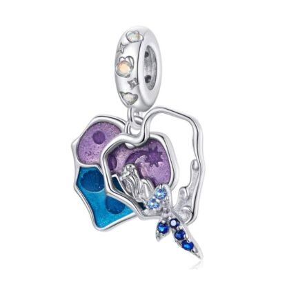 Mystical Blue and Purple Heart Charm