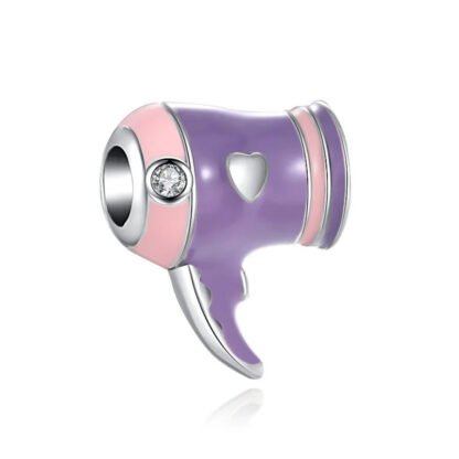 Pink Purple Hairdryer Charm