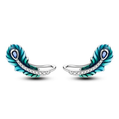 Feather Silver Stud Earrings