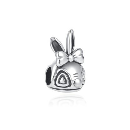 Abstract Bunny Head with Bow Charm