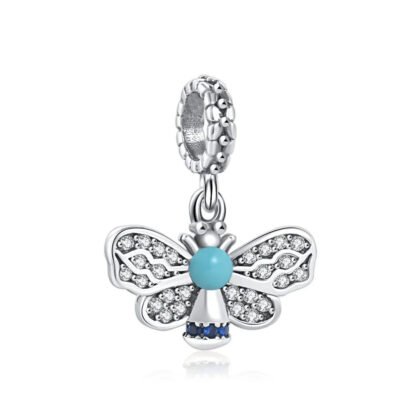 Insect Butterfly Wings Blue Pearl Charm