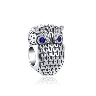 Elegant Blue Eyes Owl Charm