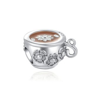 Elegant Floral Cup Snowflake Drink Charm