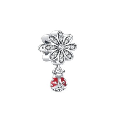 Red Ladybug Flower Charm