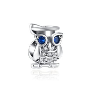 Knowledge Blue Eyes Owl Charm