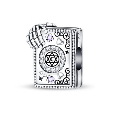 Magic Book Grimoire Skeleton Hand Hexagram Charm