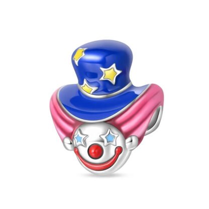 Yellow Stars Blue Hat Clown Charm